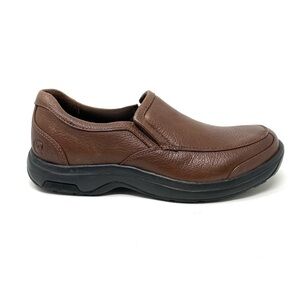 Dunham Battery Park Leather Slip On Brown Loafer